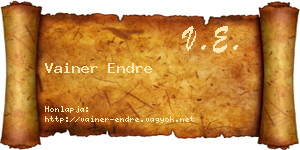 Vainer Endre névjegykártya